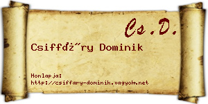 Csiffáry Dominik névjegykártya