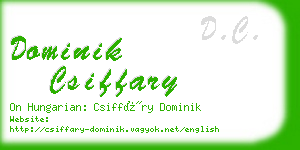 dominik csiffary business card